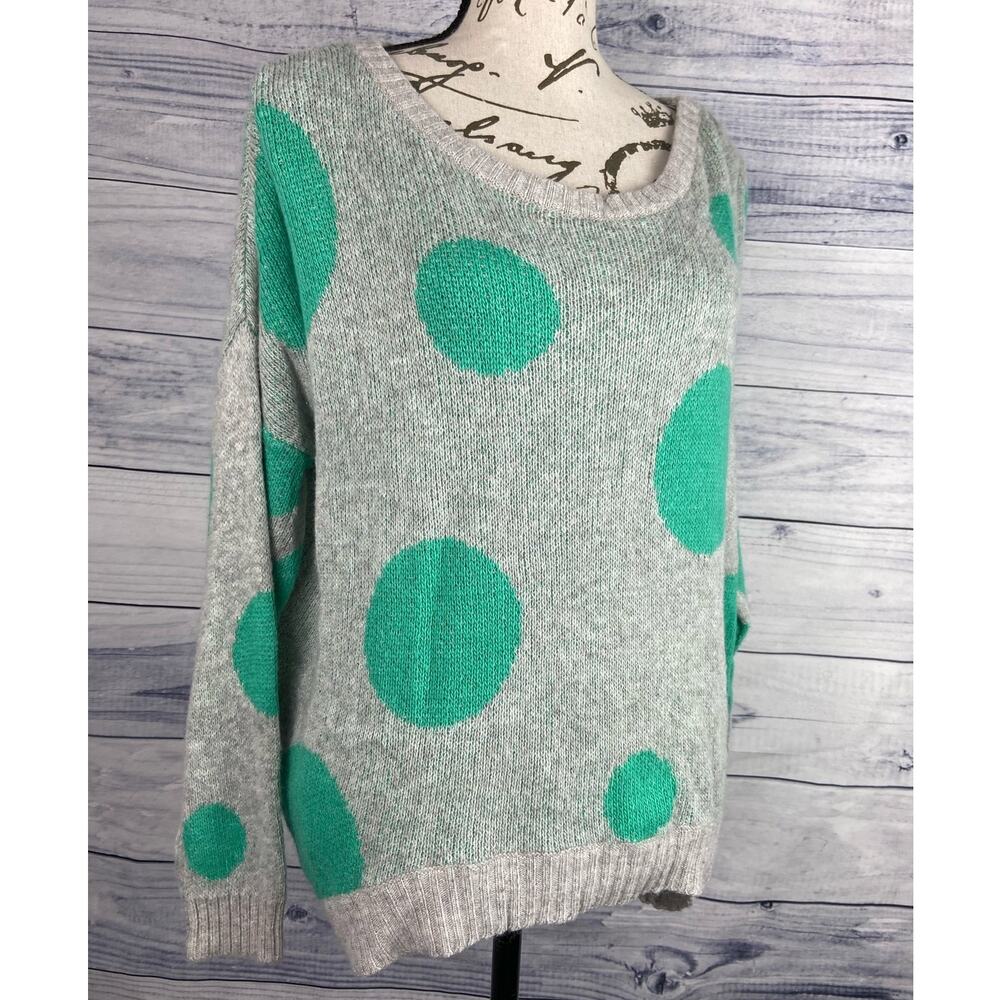 Gold & Silver Polka Dot Sweater Women One Size Fits Most Angora Long Sleeve Soft